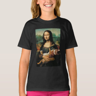 Mona Lisa håller sin kattlovers T Shirt