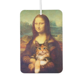 Mona Lisa håller sitt kattsällskapsdjur Leonardo d