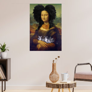 Mona Lisa håller söta kittens Leonardo da Vinci Poster