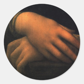 Mona Lisa - händer Runt Klistermärke