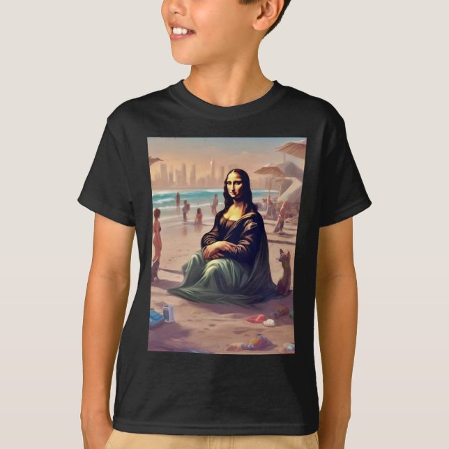Mona Lisa Helgdagar i Dubai Sticker T Shirt (Framsida)