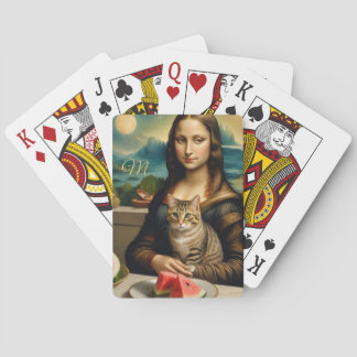 Mona Lisa & hennes katt - monogram Casinokort
