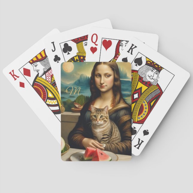 Mona Lisa & hennes katt - monogram Casinokort (Baksidan)