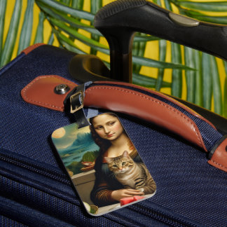 Mona Lisa & hennes katt  -  Sommarstämning \ Bagagebricka