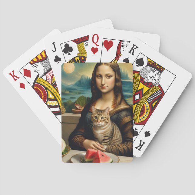 Mona Lisa & hennes katt  -  Sommarstämning \ Casinokort (Baksidan)
