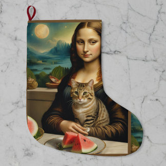 Mona Lisa & hennes katt  -  Sommarstämning \ Stor Julstrumpa