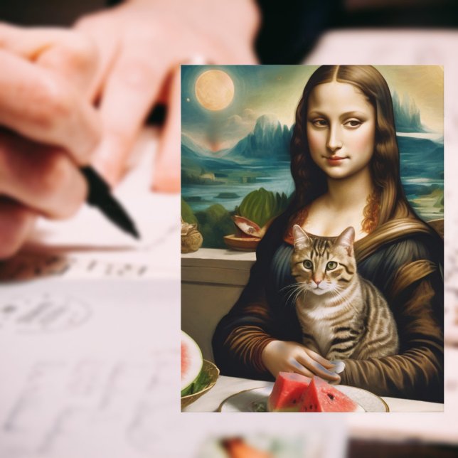 Mona Lisa&hennes katt - Sommarvibes \ Vykort (Skapare uppladdad)