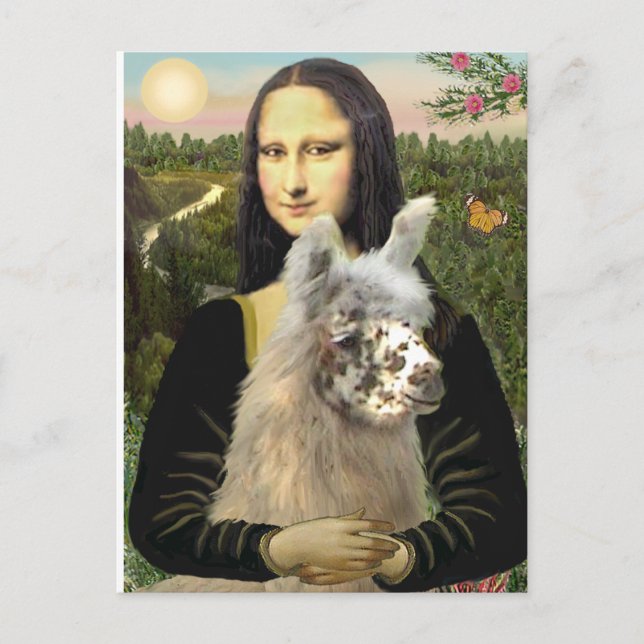 Mona Lisa & Hennes Lama Vykort (Framsida)