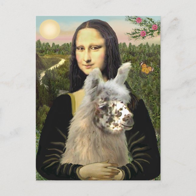 Mona Lisa & Her Llama Vykort (Framsida)