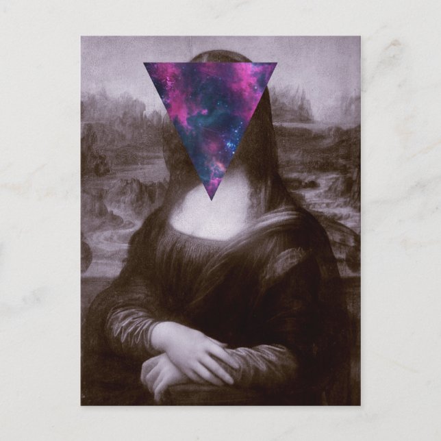Mona lisa hipster vykort (Framsida)