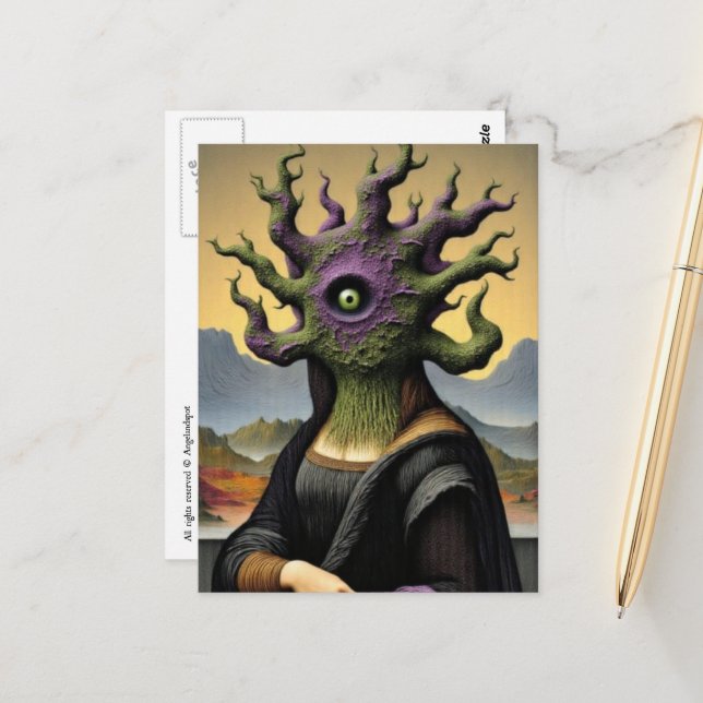 Mona Lisa Horror Vykort (Fram/Back In Situ)