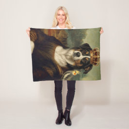 Mona Lisa Hund med Cockatiel Papegoja Fleecefilt