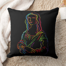 Mona Lisa i Abstrakt Kudde