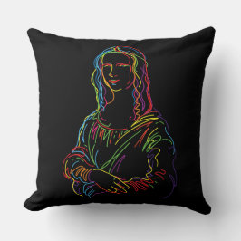 Mona Lisa i Abstrakt Kudde