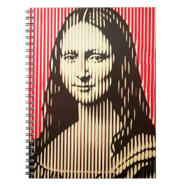 Mona Lisa i BAUHAUS optiska illusion stil Anteckningsbok