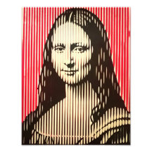 Mona Lisa i BAUHAUS optiska illusion stil