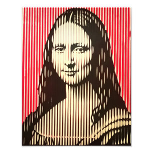 Mona Lisa i BAUHAUS optiska illusion stil Fototryck