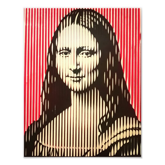 Mona Lisa i BAUHAUS optiska illusion stil Fototryck (Framsidan)