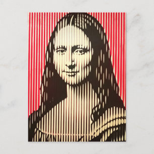 Mona Lisa i BAUHAUS optiska illusion stil Vykort