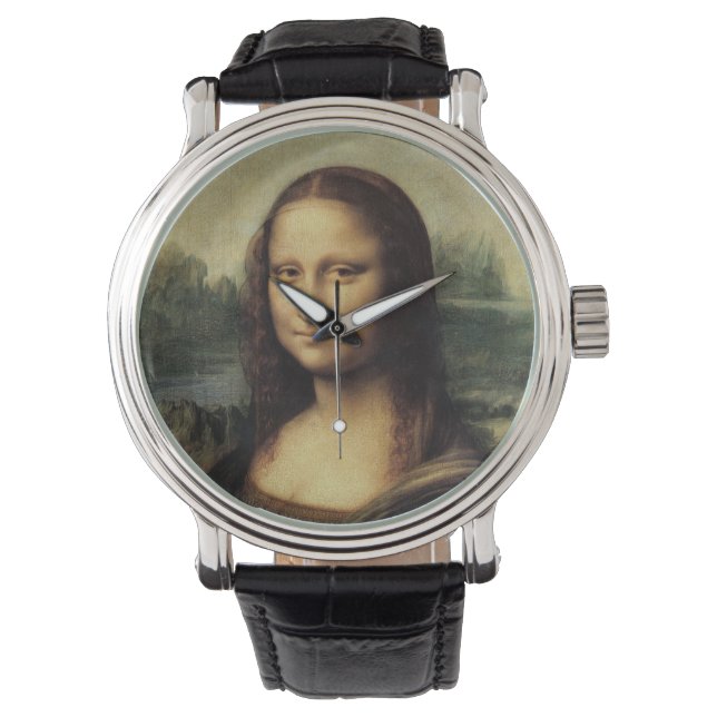 Mona Lisa i detalj av Leonardo da Vinci Armbandsur (Framsida)