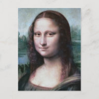 Mona Lisa i detalj av Leonardo da Vinci-vykort