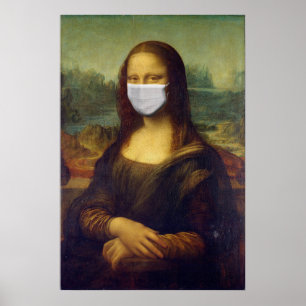 Mona lisa i en kirurgisk mask leonardo da Vinci Poster