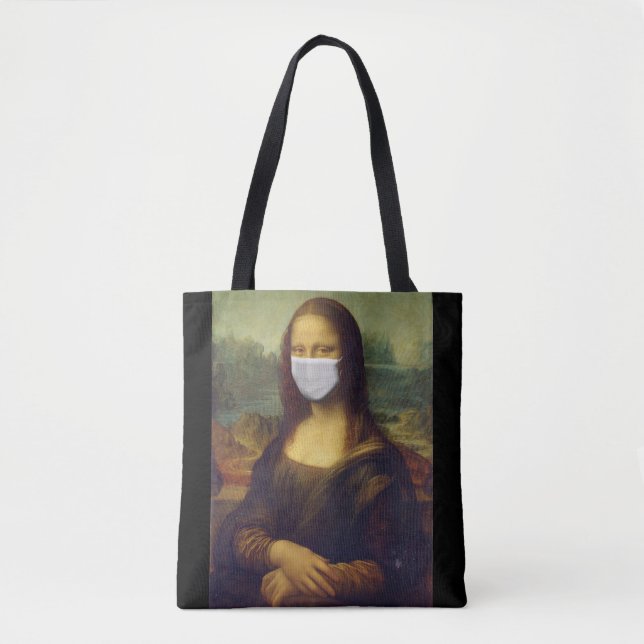Mona lisa i en kirurgisk mask leonardo da Vinci Tygkasse (Framsida)