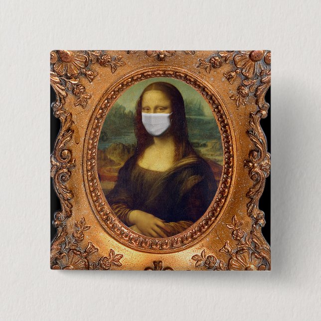 Mona lisa i en kirurgisk maskin Leonardo da Vinci Knapp (Framsida)