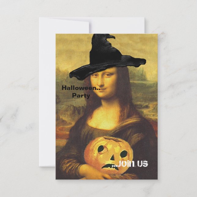Mona Lisa ~ i inbjudningar för häxadräktparty (Framsida)