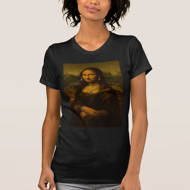 Mona Lisa in Pink Sapphire T Shirt (Framsida)