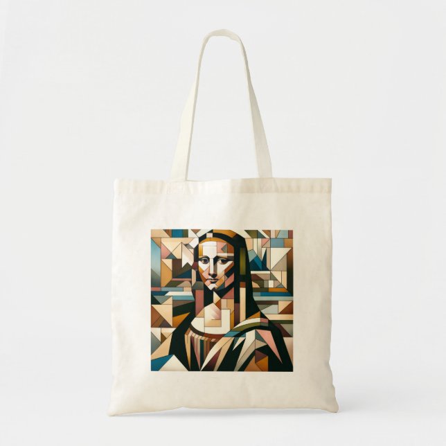 Mona Lisa Inspirerad Toteväska - Moasikkonst Tygkasse (Framsidan)