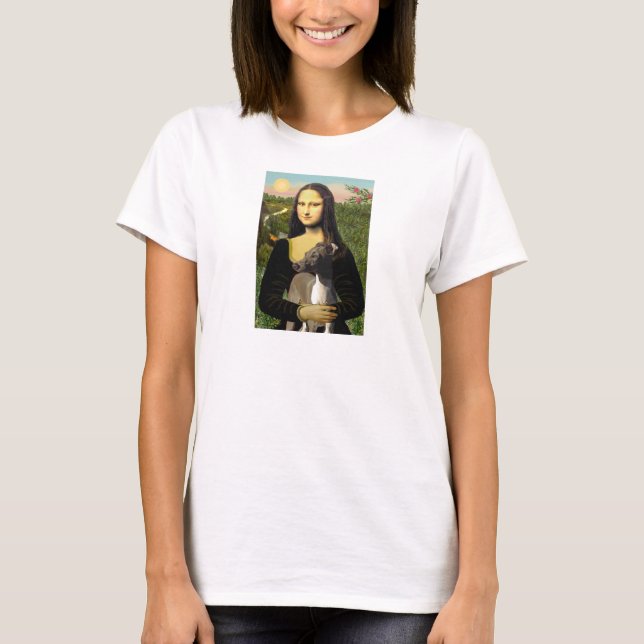 Mona Lisa - Italienska Greyhound T Shirt (Framsida)