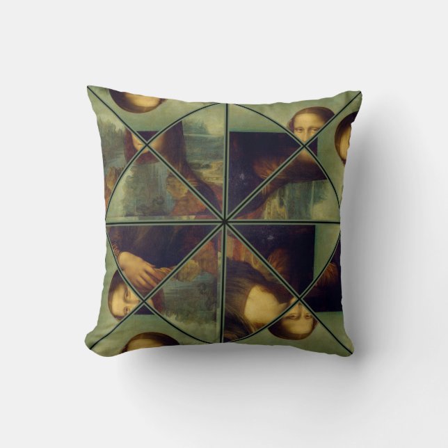 Mona Lisa Kaleidoscope Art Pillow Kudde (Framsida)