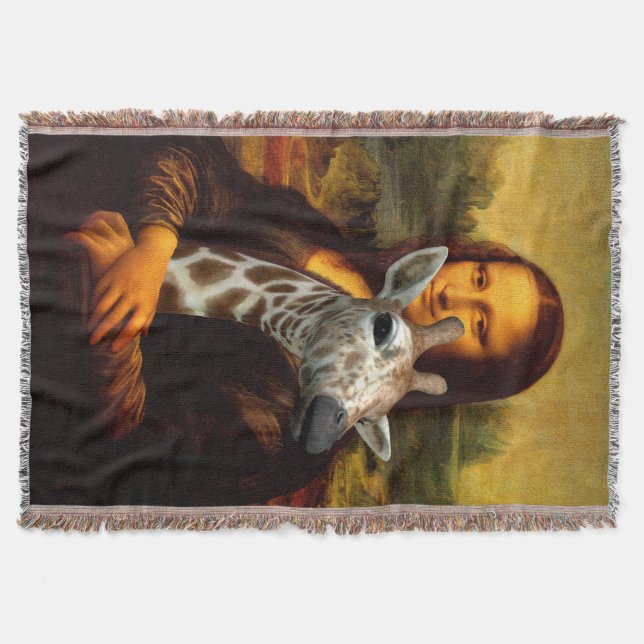Mona Lisa Kärlek Giraffes Filt (Framsidan)