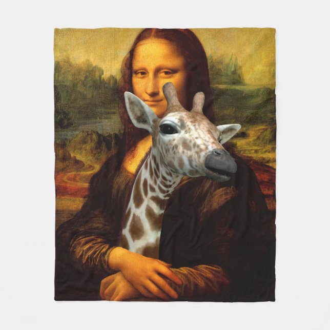 Mona Lisa Kärlek Giraffes Fleecefilt (Framsidan)