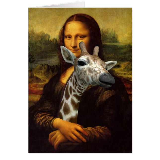 Mona Lisa Kärlek Giraffes Hälsningskort (Framsidan)