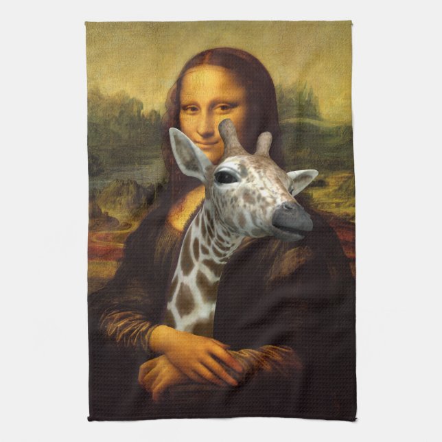 Mona Lisa Kärlek Giraffes Kökshandduk (Vertikal)