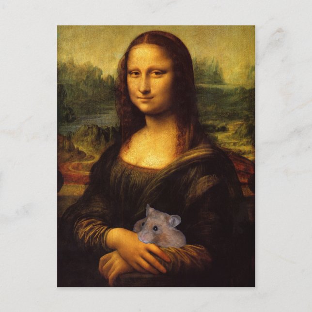 Mona Lisa Kärlek Hennes Hamster Vykort (Framsida)