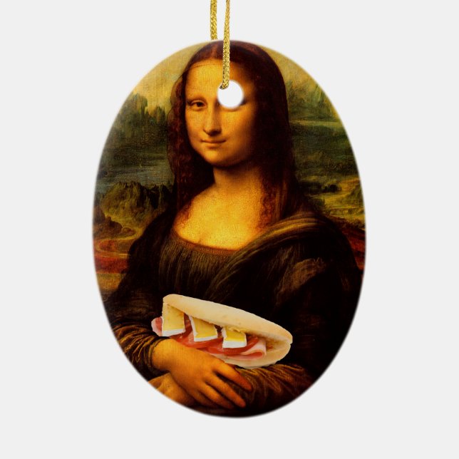 Mona Lisa Kärlek Paninis Julgransprydnad Keramik (Baksidan)