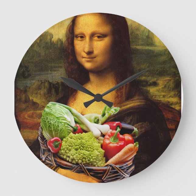 Mona Lisa Kärlek Vegetables Stor Klocka (Framsida)