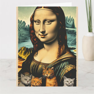 MONA LISA KATT FÖDELSEDAGSKORT KORT