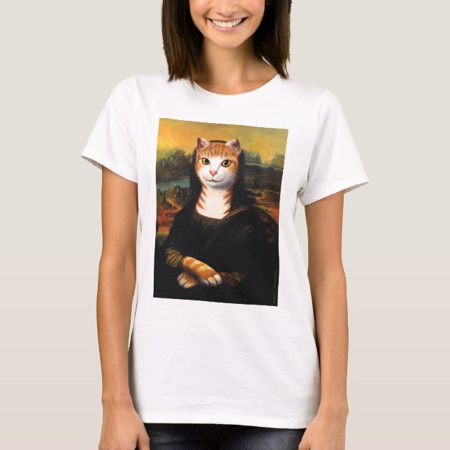 Mona Lisa katt T-shirt (Framsida)