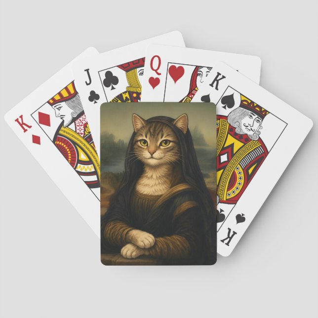 Mona Lisa Kattparodi Renässanskonst Casinokort (Baksidan)