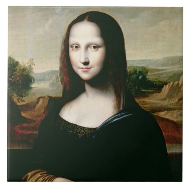 Mona Lisa, kopierar av målningen vid Leonardo da Kakelplatta (Framsidan)