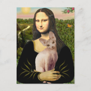 Mona Lisa - Krämfärgad Sphynx-katt Vykort