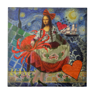 Mona Lisa Kul Zodiak Nyckfull Kakelplatta