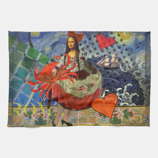 Mona Lisa Kul Zodiak Nyckfull  Kökshandduk (Horisontell)
