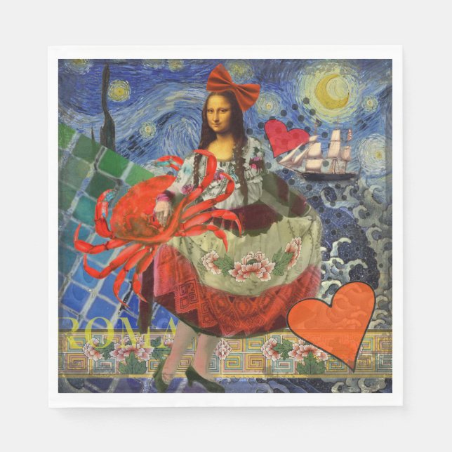 Mona Lisa Kul Zodiak Nyckfull  Pappersservett (Framsidan)