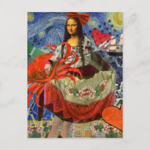 Mona Lisa Kul Zodiak Nyckfull Vykort