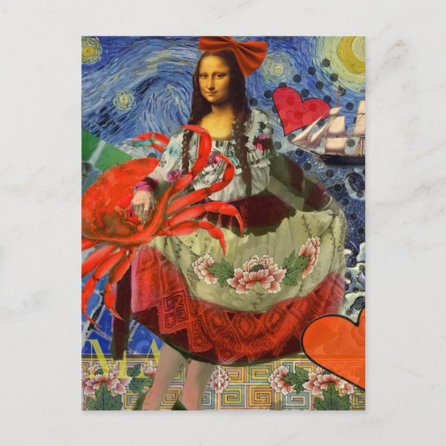 Mona Lisa Kul Zodiak Nyckfull  Vykort (Framsida)